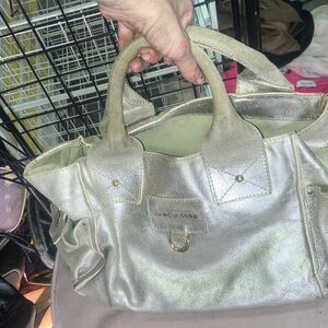 Marc Jacobs Metallic Silver Leather Tote